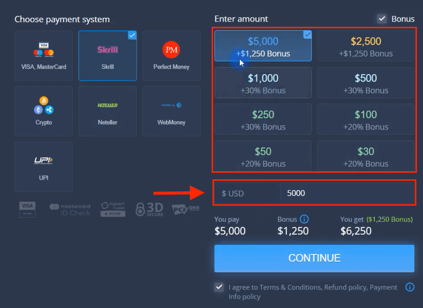 Deposite dinheiro em ExpertOption via cartões bancários (Visa / Mastercard), pagamentos eletrônicos e criptomoeda em Cingapura Deposite dinheiro em ExpertOption via cartões bancários (Visa / Mastercard), pagamentos eletrônicos e criptomoeda em Cingapura
