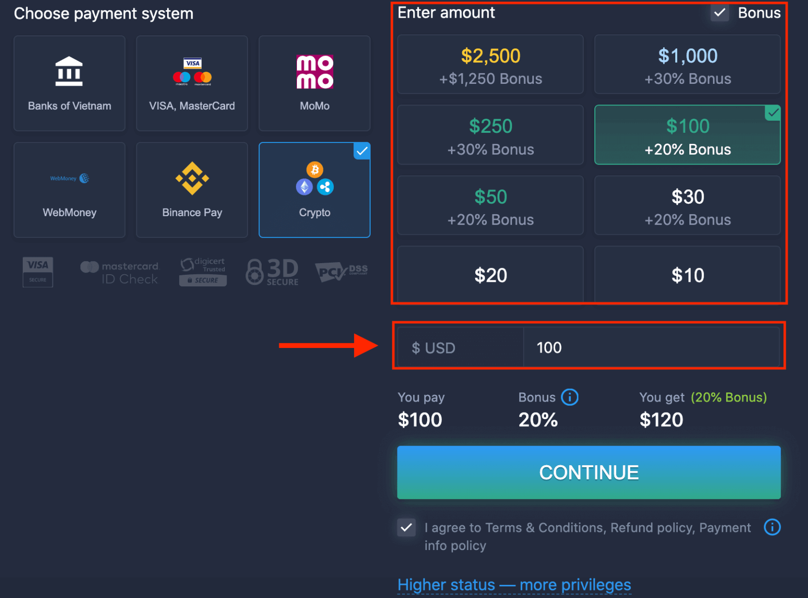 Kripto Aracılığıyla ExpertOption'ye Para Yatırma: Yöntemler ve Limitler Kripto Aracılığıyla ExpertOption'ye Para Yatırma: Yöntemler ve Limitler