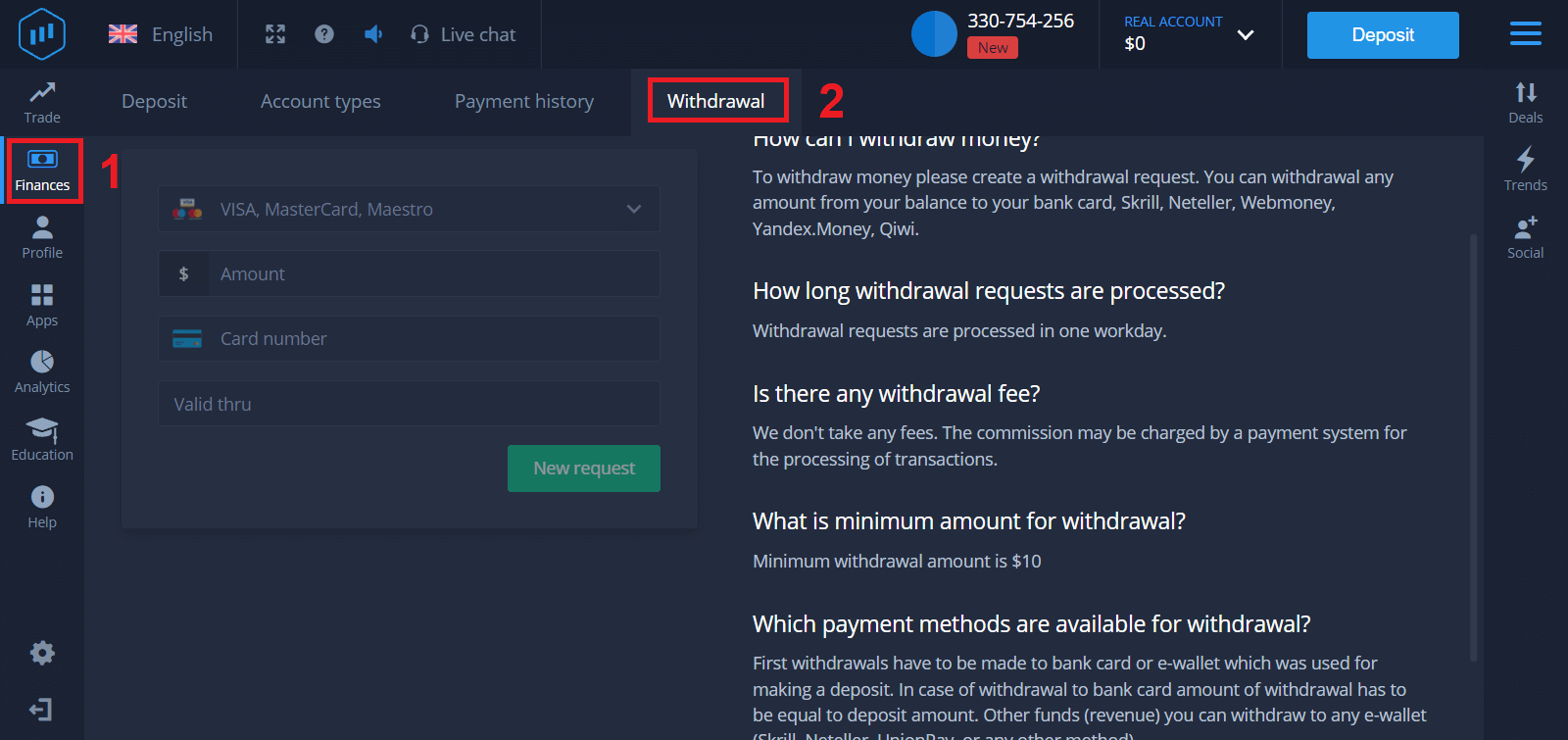 ExpertOption 登入和提款：登入步驟和付款規則