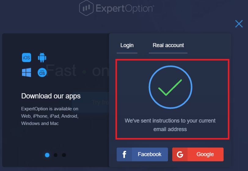 كيفية فتح حساب وتسجيل الدخول إلى ExpertOption