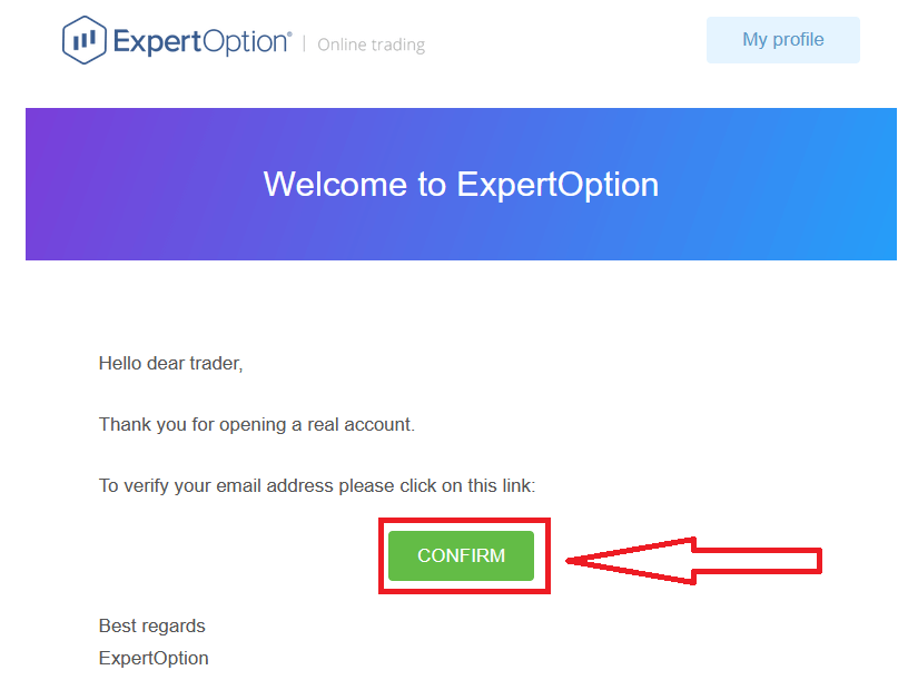 Sådan registreres og bekræftes konto i ExpertOption