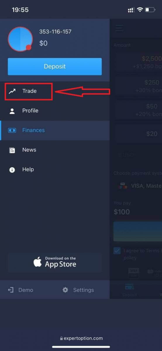 Como fazer login no ExpertOption