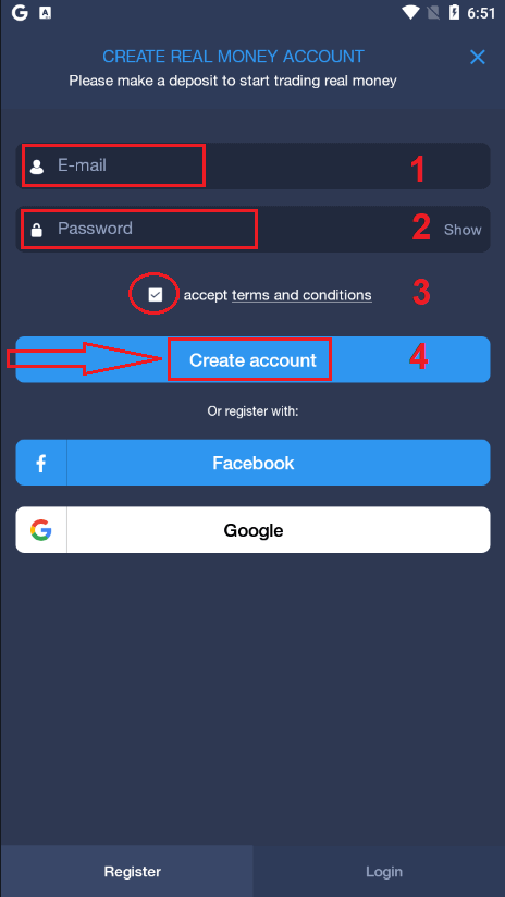 Como se inscrever e depositar dinheiro no ExpertOption