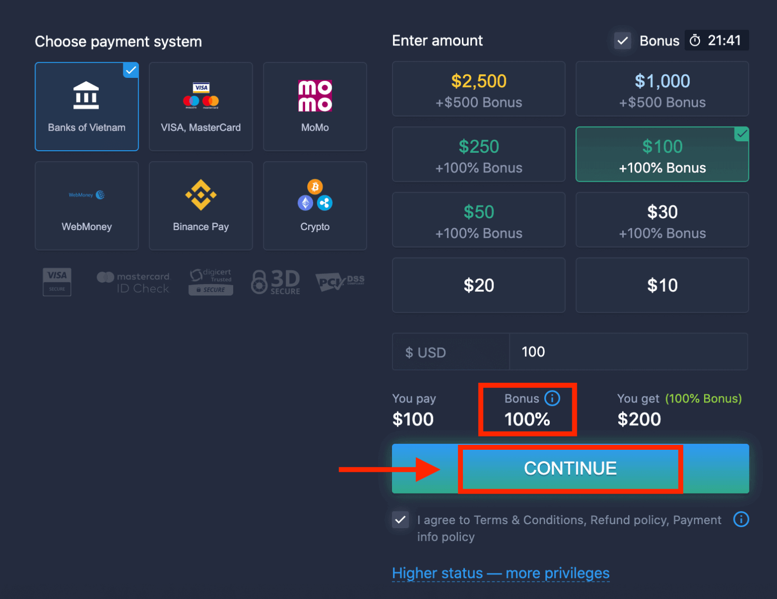 Como se inscrever e depositar dinheiro no ExpertOption